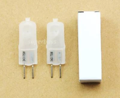 2 x 75W Frosted JCD Tungsten Halogen Bi-Pin Globe Oven Light Bulb GY6.35 Lamp - Image 1 of 3