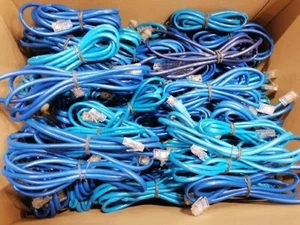 Lot of 65 LAN Cables Various Models and Colours - Used, Working, Scratched - Photo 1/9