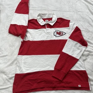 Maglia Rugby 47’ Kansas City Chiefs Adulto Media Rossa Bianca Riga Manica Lunga NUOVA - Foto 1 di 8