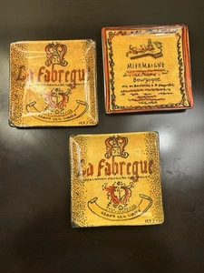 Square Appetizer Plates Orange Yellow 6.5" Williams Sonoma Made Portugal Set 3 - Picture 1 of 6