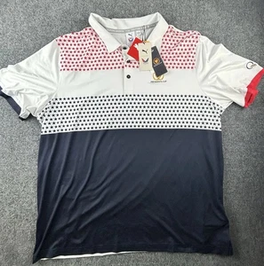 PUMA Volition America XXL Presidents Cup Golf Polo Red White Blue Performance F - Picture 1 of 11