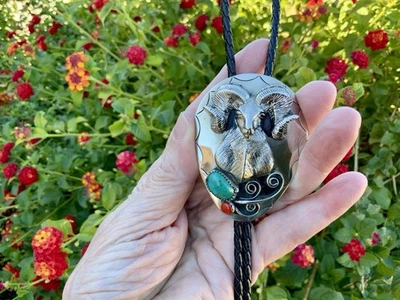 Corbata Bolo Ram Head Vintage Foto 1 de 4