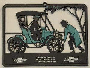 VERNON ADVERTISING "EGGE CHEVROLET" CALMAR IOWA HANGING ORNAMENT - Picture 1 of 9