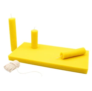 Bienenwachskerzen Bastelset für 24x Naturkerzen mit Docht & Bienenwachsplatten - Bild 1 von 4