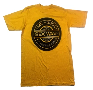 Nueva Camiseta De Colección Años 70 Amarillo Brillante Deadstock Mr Zog's Sex Wax Surf Surf S - Imagen 1 de 9