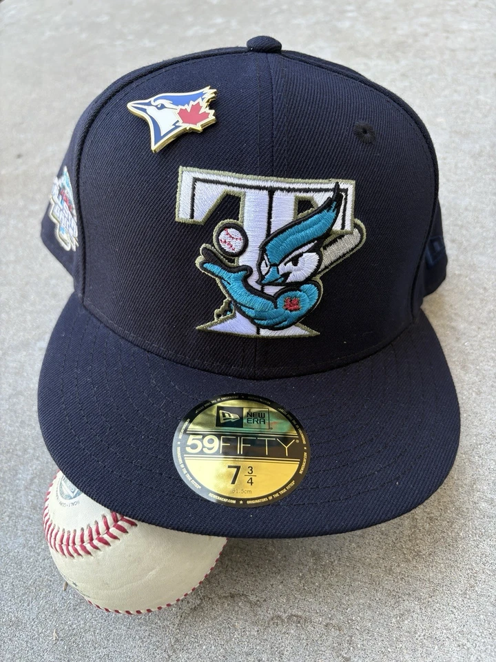 New Era 59FIFTY Toronto Blue Jays T Logo 2003 ASG Patch Green UV 7 3/4 DS -💥Pin - Image 1 of 4
