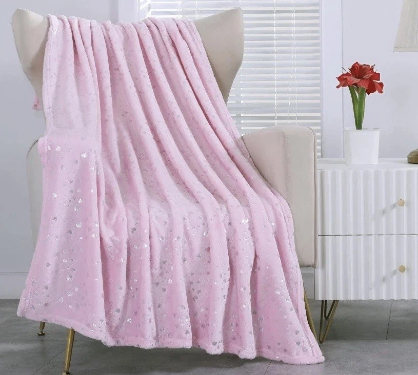 Manta de felpa rosa Way To Celebrate corazones día de San Valentín 50 x 60 nueva con etiquetas Foto 1 de 4