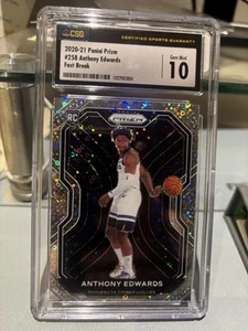 2020 Panini Prizm Fast Break Anthony Edwards #258 RC CGC 10 - Picture 1 of 2