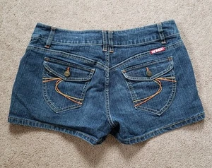 Vintage Y2k Bongo Women's Shorts Embroidered Logo Low Rise Size 11 JR - Picture 1 of 8