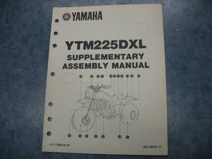 1983 YAMAHA YTM225DXL SUPPLEMENTARY ASSEMBLY MANUAL YTM225 DXL YTM 225 83 - Picture 1 of 5