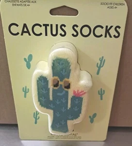 Kids "Cactus" Socks  W/Grips One Size Ages 4-6 Adorable@ - Picture 1 of 2