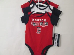 MLB Boston Red Socks One piece 3 pk ( size 3-6 mnt or 18mnt  new w tags free shi - Picture 1 of 6