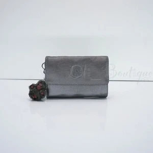 Kipling PIXI Snap Medium Trifold Wallet AC6108 Polyamide Moon Grey Metallic $54 - Picture 1 of 11