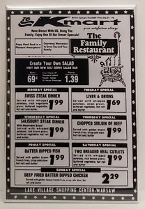 K-Mart Menu Magnet 2"x3" Refrigerator Locker Vintage Retro Img 2 - Picture 1 of 3