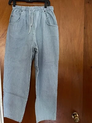 Pantalones a rayas para dama 100% algodón talla 16 EE. UU. 5 bolsillos pesados usados envío gratuito Foto 1 de 4