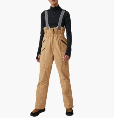 Free People Movement Women's SMALL All Prepped Ski Bib in Almond Oil - Image 1 of 4