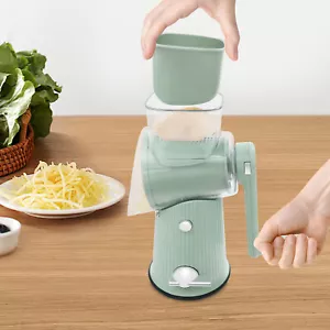 3 In 1 Vegetable Fruit Slicer Cutter Shredder Food Manual Rotary Grater Chopper - Picture 1 of 21