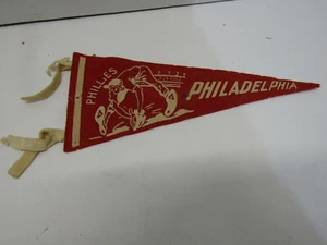  VINTAGE ANTIQUE PHILADELPHIA PHILLIES BASEBALL PENNANT SPORT MEMORABILIA - Picture 1 of 3
