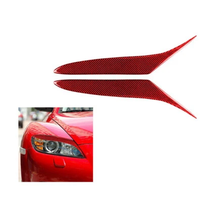 2 piezas para Mazda RX-8 2004-08 rojo fibra de carbono faros cubierta accesorios Foto 1 de 4