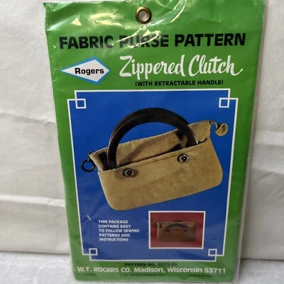 Vintage Rogers No. 3075-05 Zippered Clutch Handle Purse Sewing Pattern New 1979 - Image 1 of 4