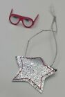 Barbie Doll Silver Star Purse Red Trim and Matching Red Sunglasses 