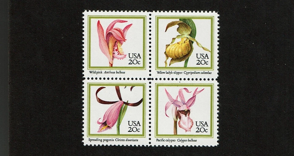 1984  U.S COMMEM ORCHIDS FLOWERS  Se-Tenant  SET Sc#2076-9  M/NH/OG GEM! - Image 1 of 1