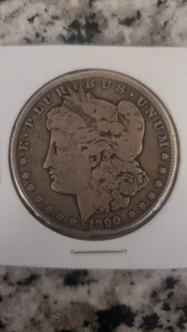 1890 cc morgan dollar F-VF Rim Damage Silver Collectable Rare Coin Carson City Cover