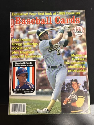 JOSE CANSECO - FEBRUARY 1989 BASEBALL CARDS MAGAZINE - CARDS INTACT - VG-EX - Image 1 of 3
