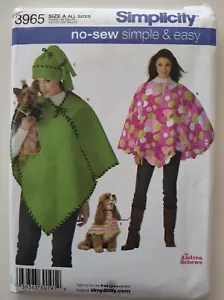 PONCHO, CAPPELLO, PONCHO PER CANI - MODELLO da cucire non tagliato Semplicità 3965 - Foto 1 di 2