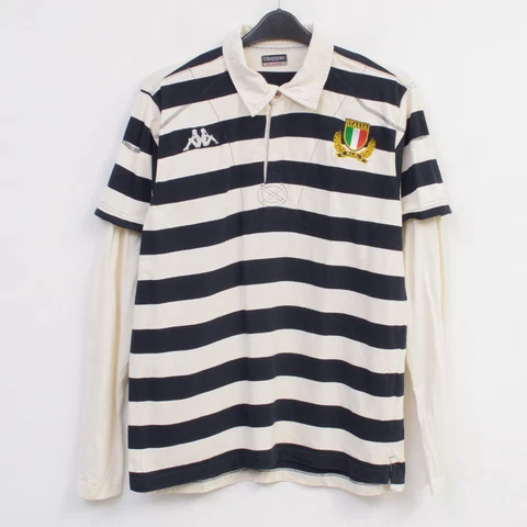Italy Kappa XL Home Rugby Federation Striped shirt jersey Vintage Sweatshirt Cover