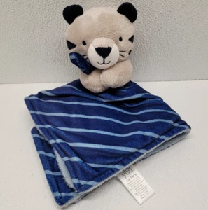 Just One You Carters Lovey Security Blanket Plush Blue Gray Stripe Tiger Cat - Picture 1 of 14