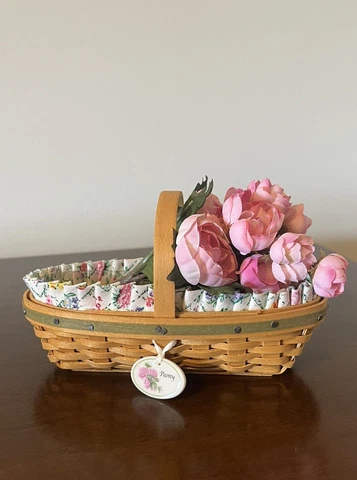 2005 Longaberger Collectors Club May Series Miniature PEONY Basket Combo Mint Cover