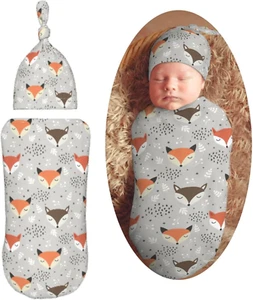 Newborn Swaddle Blanket & Hat Set - Soft Baby Shower Gift for Boys & Girls - Picture 1 of 1