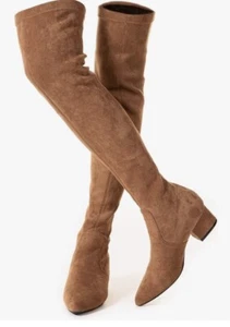 Dreampairs Women Over The Knee Boots Thigh High Suede Block Heel Size 8.5 - Picture 1 of 3