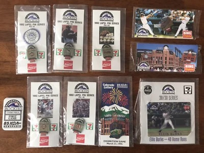 Colorado ROCKIES Collector’s MLB Pin Lot, Coca-Cola, Inaugural Year, 9 NEW PINS - Image 1 of 4