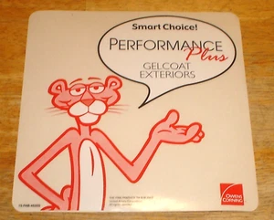Vintage 2002 NOS Pink Panther Owens Corning Decal / Sticker 8" x 8" - Unused - Picture 1 of 2