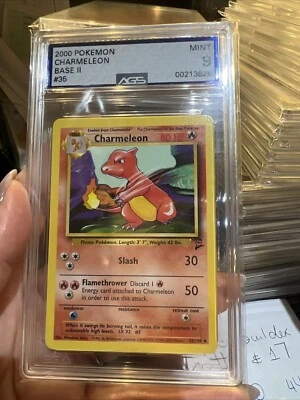 Pokémon Charmeleon 35/130 Base Set 2 WOTC 2000 Graded AGS 9 MINT - Image 1 of 3