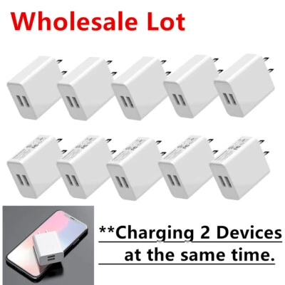 Universal Dual Ports Quick Charging Home USB Charger Adapter Travel Plug Lot - Image 1 of 4