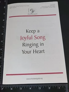 CHOIR - ANTHEM SHEET MUSIC: Keep A Joyful Song Ringing In Your Heart Unison/two - Picture 1 of 8