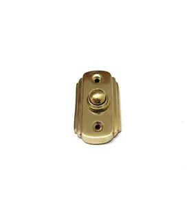 Solid Brass Art Deco Doorbell Push Button - Vintage Stylish Home Accent - Picture 1 of 4
