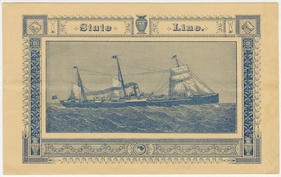 Cartão comercial vitoriano State Line, Europa para América lista de passageiros St. of Georgia - Imagem 1 de 3