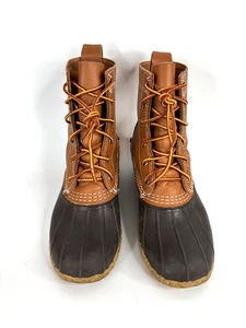 Botas de Colección LL Bean para Mujer 6W "B W" Cuero Marrón Botas de Pato Hechas en Maine Años 90/00 - Imagen 1 de 11