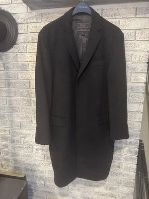 Jos. A. Bank Reserve Long Jacket Mens 44 Regular Black Cashmere Coat -3 Button - Image 1 of 4