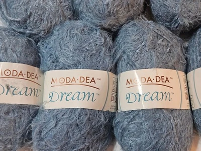 Moda Dea Dream Worsted Yarn Airforce Blue Nylon Acrylic Lot of 7 Skeins #1544 - Image 1 of 4
