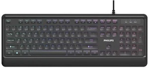 Teclado USB PHILIPS UltraSlim de bajo perfil con cable para PC Teclado RGB retroiluminado SPK8294 - Imagen 1 de 6