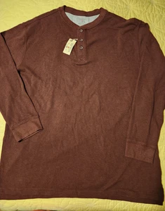 NEU Red Head Herren Wein Meliert Thermo Waffel Langarm Henley Hemd 2XL TALL - Bild 1 von 4