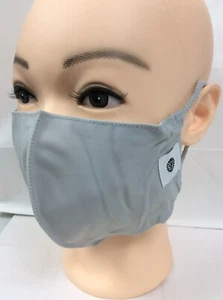 FACE MASK ~ POMCHIES ~ LIGHT GRAY ~ LIGHT GRAY BRAIDED STRAPS ~ NEW - Picture 1 of 2