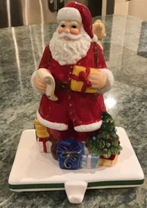 SPODE CHRISTMAS TREE SANTA STOCKING HANGER HOLDER FOR MANTLE NIB MSRP $80 - Picture 1 of 9