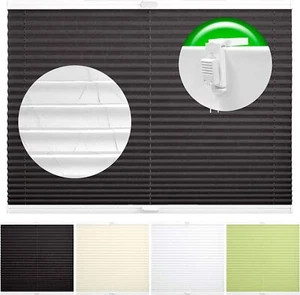 Plissee Pliseerollo mit Klemmträger Ohne Bohren Crush Stoff Fensterrollo - Bild 1 von 11