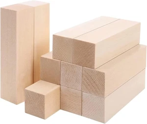 Basswood Wood Carving 10Pcs Wood Carving Blocks Natural Color Whittling Wood Car - Picture 1 of 12